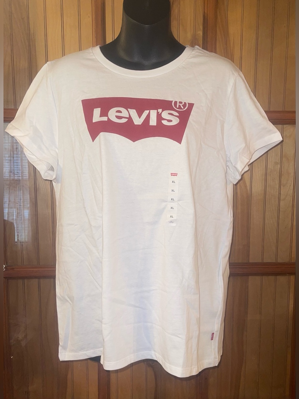 Levi's White Tee with Red Logo - Men's Short Sleeve